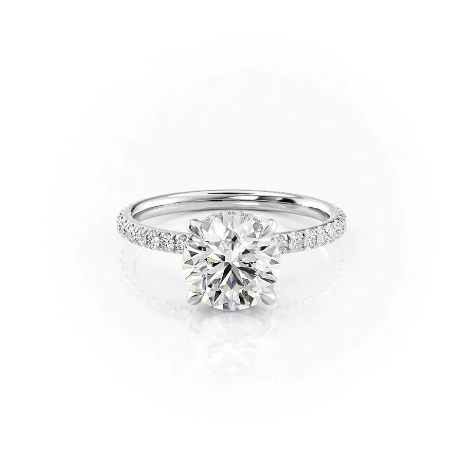 The Pave Alex Set With A Round Moissanite
