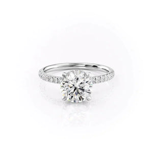 The Pave Alex Set With A Round Moissanite