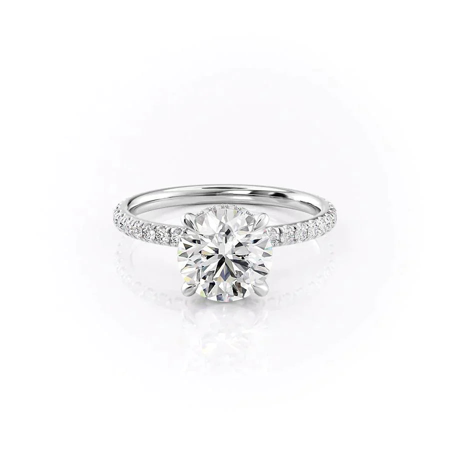 The Pave Alex Set With A 2.5 Carat Round Lab Diamond