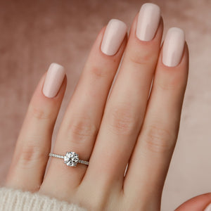 The Pave Alex Set With A 1 Carat Round Lab Diamond