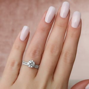 The Pave Alex Set With A 1 Carat Round Lab Diamond