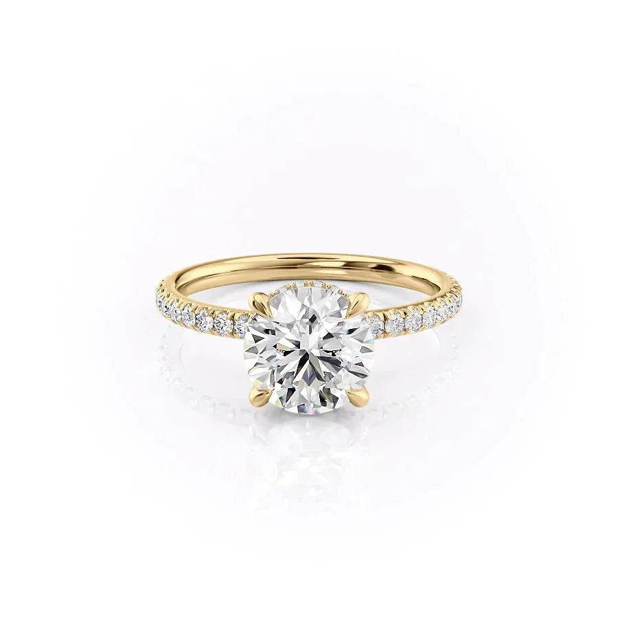 The Pave Alex Set With A 4.5 Carat Round Moissanite
