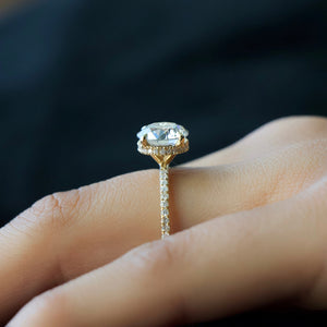 The Pave Alex Set With A 2 Carat Round Lab Diamond
