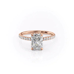 The Pave Alex Set With A 1.5 Carat Radiant Moissanite