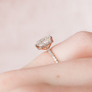 The Pave Alex Set With A 1 Carat Radiant Lab Diamond