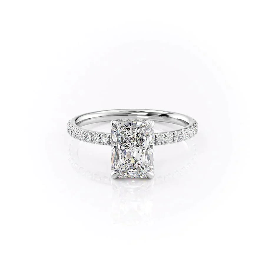 The Pave Alex Set With A Radiant Moissanite