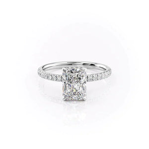 The Pave Alex Set With A 2.5 Carat Radiant Lab Diamond