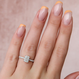 The Pave Alex Set With A 1 Carat Radiant Lab Diamond