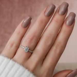 The Pave Alex Set With A 1 Carat Radiant Lab Diamond