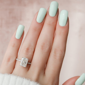 The Pave Alex Set With A 1.5 Carat Radiant Moissanite