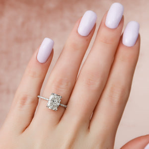 The Pave Alex Set With A 1 Carat Radiant Lab Diamond