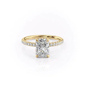 The Pave Alex Set With A Radiant Moissanite