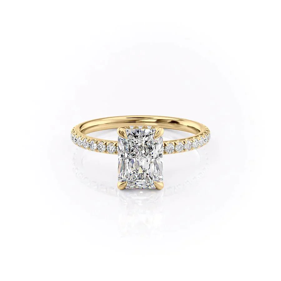 The Pave Alex Set With A 2.5 Carat Radiant Lab Diamond
