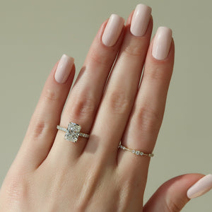 The Pave Alex Set With A 2 Carat Radiant Lab Diamond