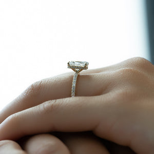 The Pave Alex Set With A 1 Carat Radiant Lab Diamond