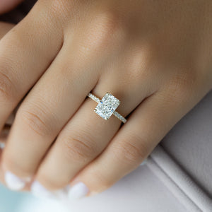 The Pave Alex Set With A 1 Carat Radiant Lab Diamond