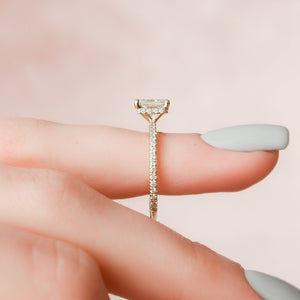 The Pave Alex Set With A 1 Carat Radiant Lab Diamond