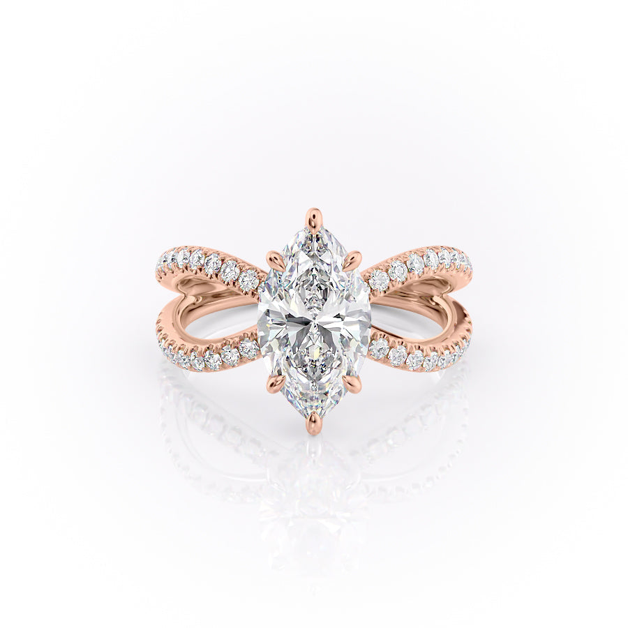 The Zoey Set With A 4.5 Carat Marquise Moissanite