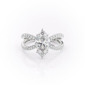 The Zoey Set With A 1.5 Carat Marquise Lab Diamond