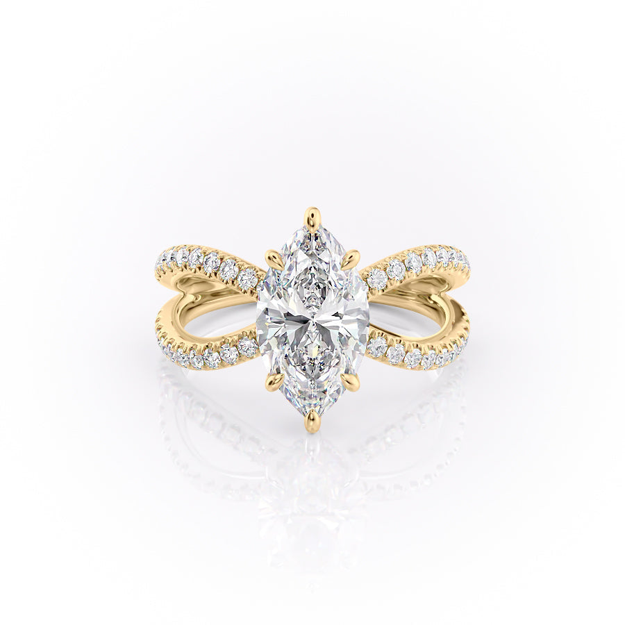 The Zoey Set With A 4 Carat Marquise Moissanite