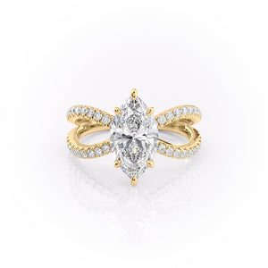 The Zoey Set With A 4 Carat Marquise Moissanite