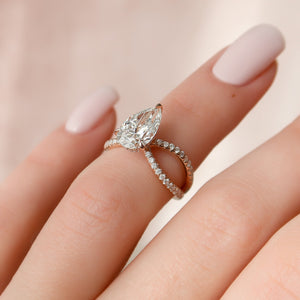 The Zoey Set With A 3 Carat Pear Lab Diamond