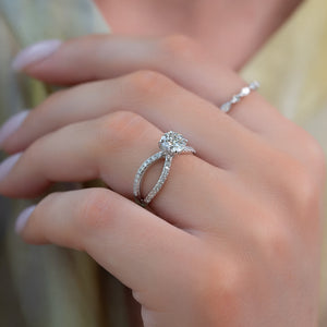 The Zoey Set With A 3 Carat Round Lab Diamond