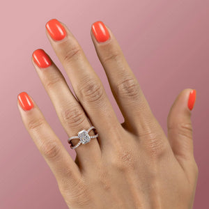 The Zoey Set With A 2.5 Carat Radiant Lab Diamond
