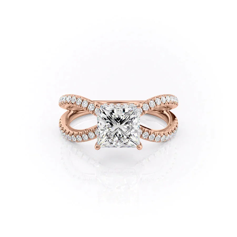 The Zoey Set With A 3 Carat Princess Lab Diamond