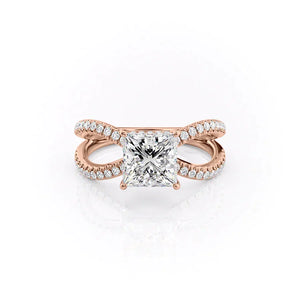 The Zoey Set With A 4.5 Carat Princess Moissanite