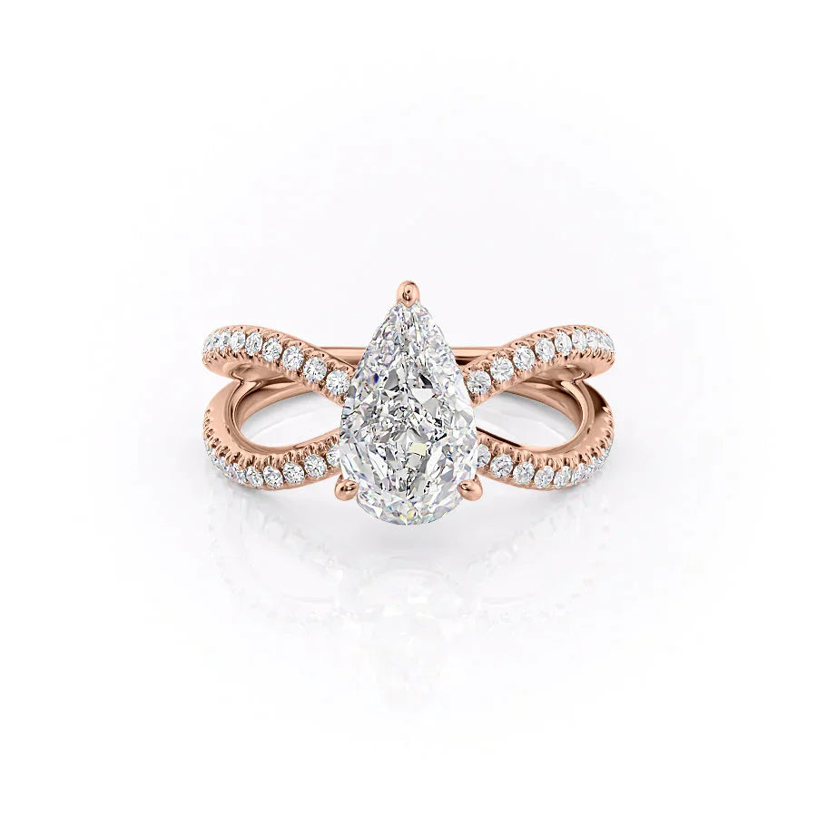 The Zoey Set With A 3.5 Carat Pear Moissanite