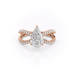 The Zoey Set With A 5 Carat Pear Moissanite