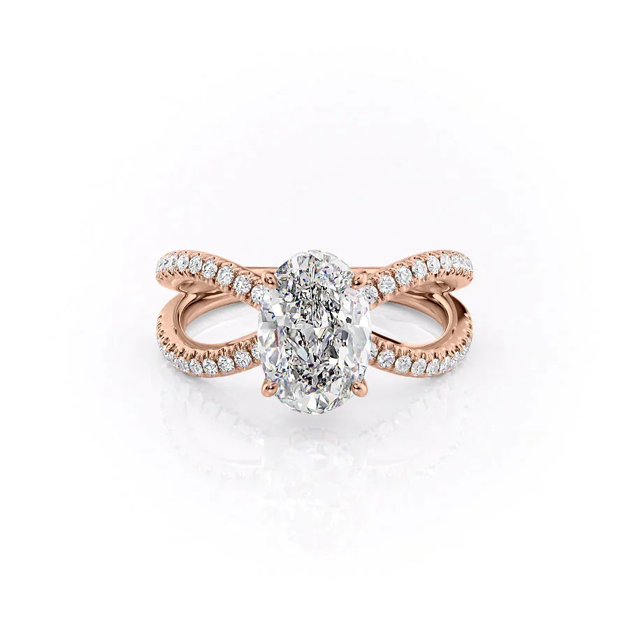 The Zoey Set With A 3.5 Carat Oval Moissanite