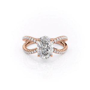 The Zoey Set With A 2.5 Carat Oval Moissanite