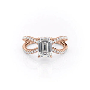 The Zoey Set With A 2 Carat Emerald Moissanite