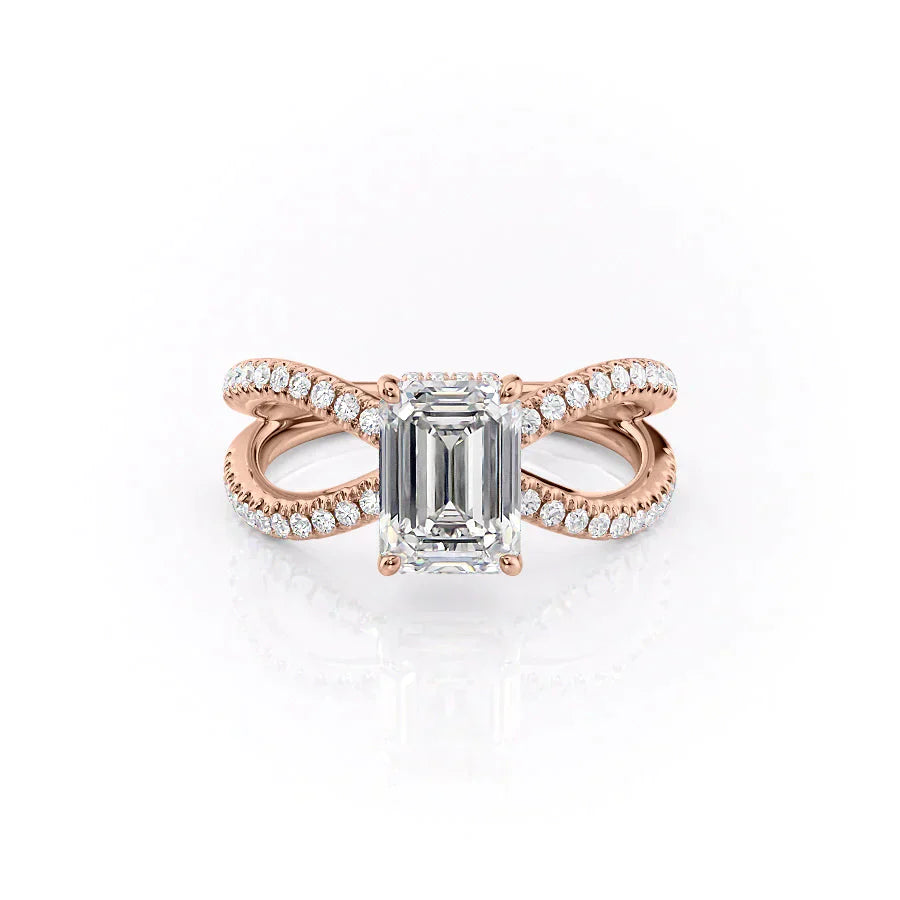 The Zoey Set With A 5 Carat Emerald Moissanite