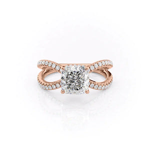 The Zoey Set With A 2.5 Carat Cushion Lab Diamond