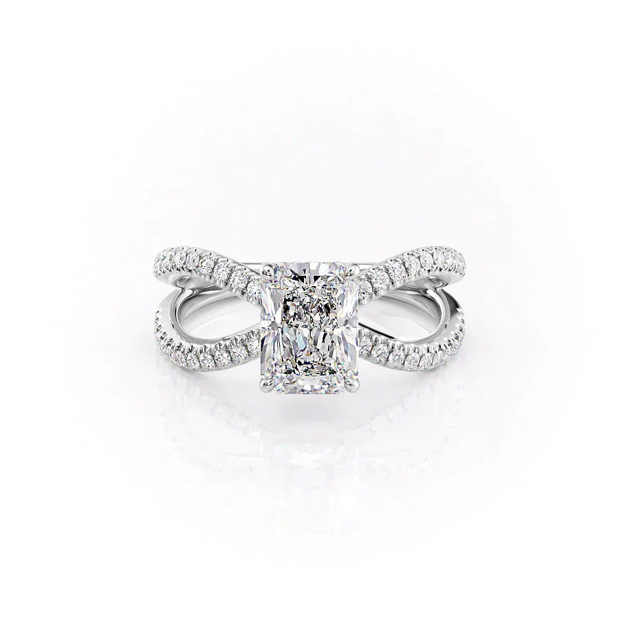 The Zoey Set With A 3 Carat Radiant Moissanite