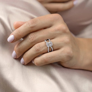 The Zoey Set With A 1.5 Carat Radiant Moissanite