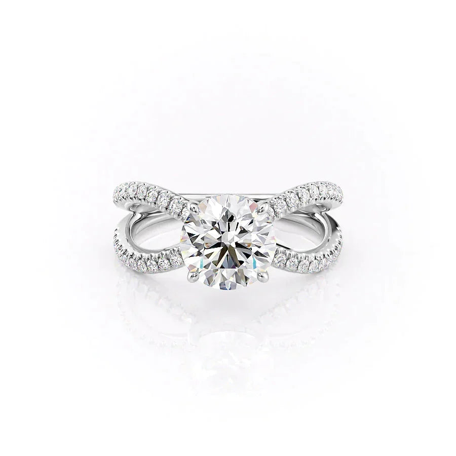The Zoey Set With A Round Moissanite