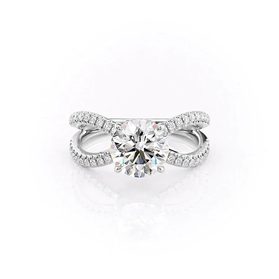 The Zoey Set With A 3 Carat Round Moissanite