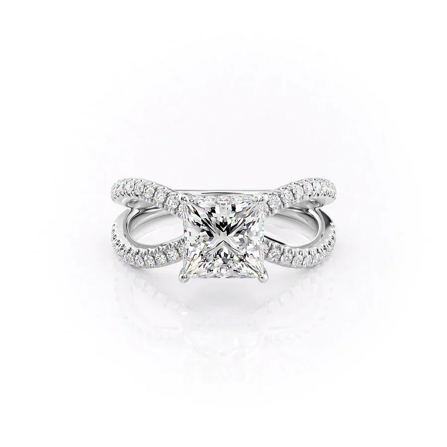 The Zoey Set With A 2 Carat Princess Moissanite