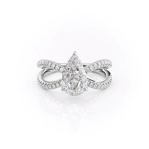 The Zoey Set With A 2.5 Carat Pear Moissanite
