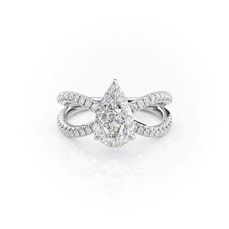 The Zoey Set With A 3.5 Carat Pear Moissanite