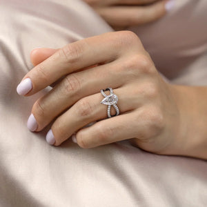 The Zoey Set With A 3 Carat Pear Lab Diamond