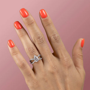 The Zoey Set With A 1 Carat Pear Moissanite