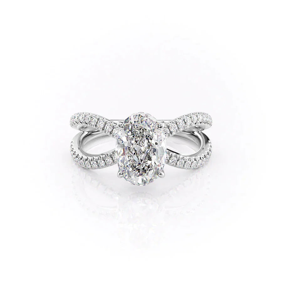 The Zoey Set With A 3 Carat Oval Lab Diamond