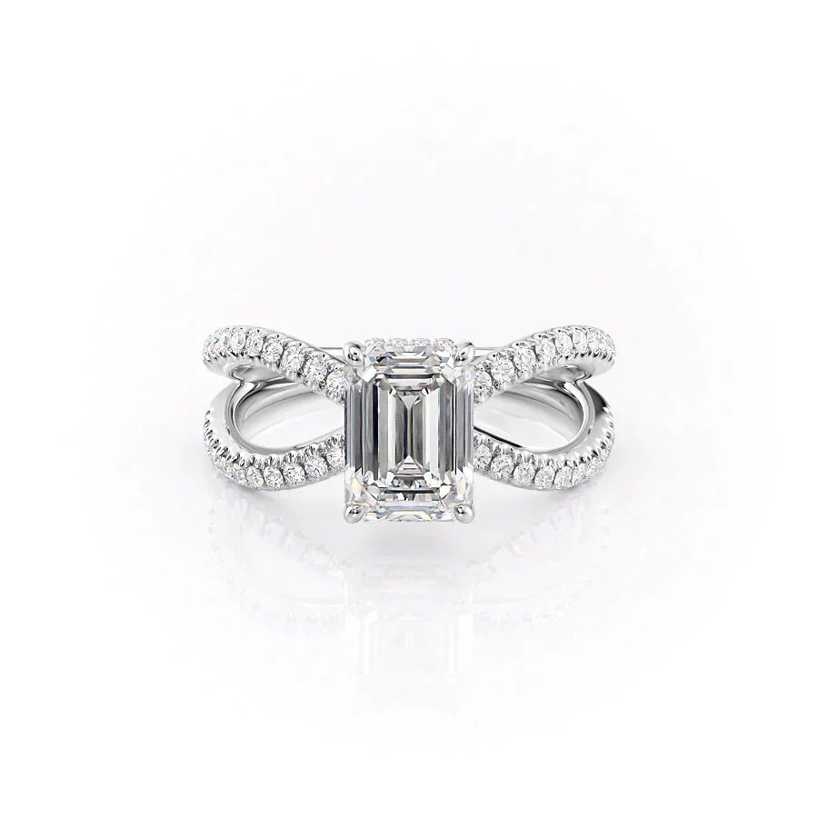 The Zoey Set With A 4.5 Carat Emerald Moissanite