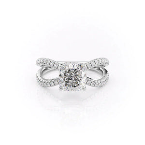 The Zoey Set With A 2 Carat Cushion Moissanite