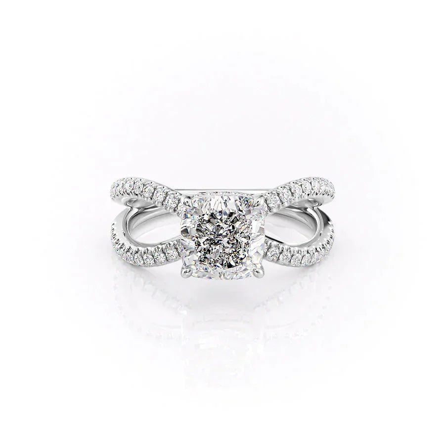 The Zoey Set With A 1 Carat Cushion Lab Diamond